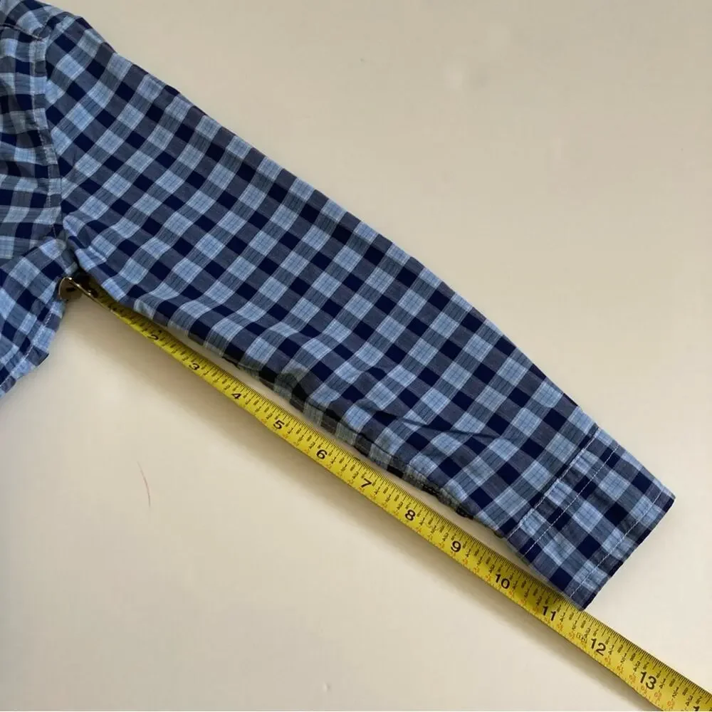 Ralph Lauren Boys Size 5 Plaid Button Down Shirt Blue Lightweight Preppy Classic